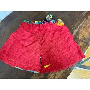 NWT Junglee Billie Shorts L/XL Vibrant RED Colors RAYON HIPPIE BOHO FESTIVAL NEW